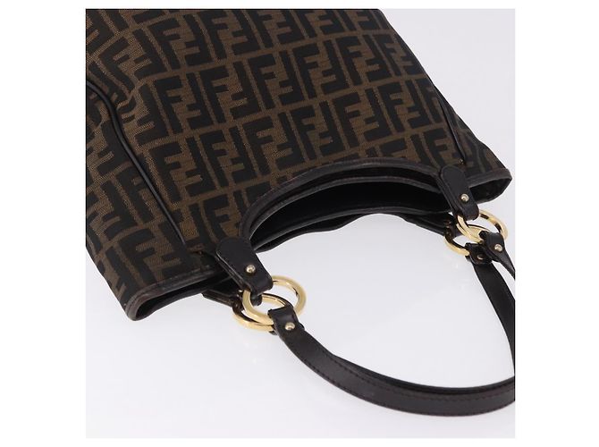 FENDI Zucca Canvas Tote Bag Brown Black Auth ka5668 Braun Schwarz - Ansicht 6