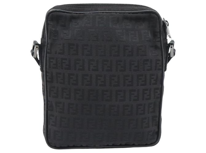 Borsa a tracolla FENDI Zucchino Canvas Nero Argento 8BT053 Auth 196151 - vista 2
