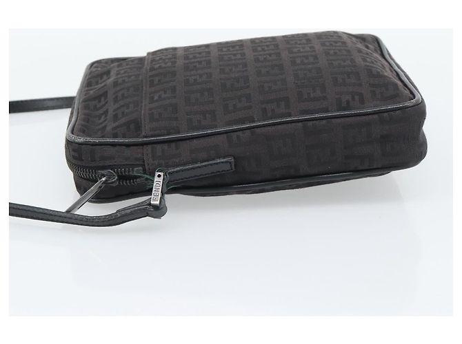 Borsa a tracolla FENDI Zucchino Canvas Nero Argento 8BT053 Auth 196151 - vista 3