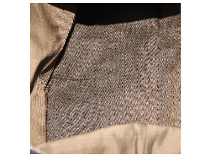 Pequin FENDI Pecan Canvas Tote Bag Braun Schwarz Auth 195728A - Ansicht 9