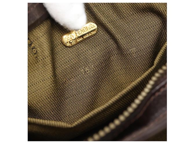 Borsa a mano FENDI Zucca Canvas Marrone Tono Oro Auth 194558V - vista 12
