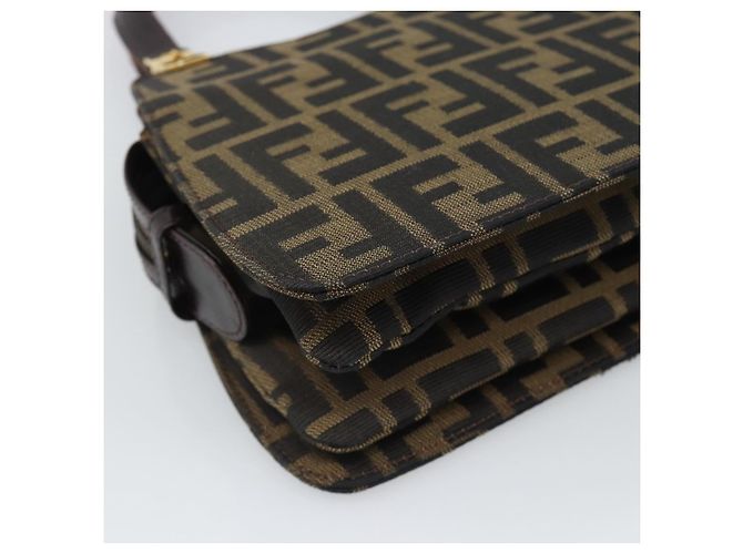 Borsa a mano FENDI Zucca Canvas Marrone Tono Oro Auth 194558V - vista 16