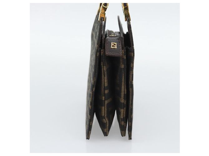 Borsa a mano FENDI Zucca Canvas Marrone Tono Oro Auth 194558V - vista 3