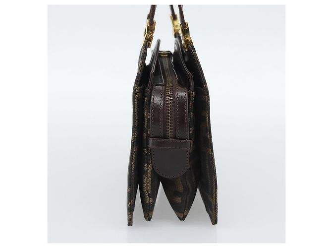 Borsa a mano FENDI Zucca Canvas Marrone Tono Oro Auth 194558V - vista 4