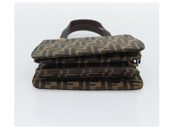 Borsa a mano FENDI Zucca Canvas Marrone Tono Oro Auth 194558V - vista 5