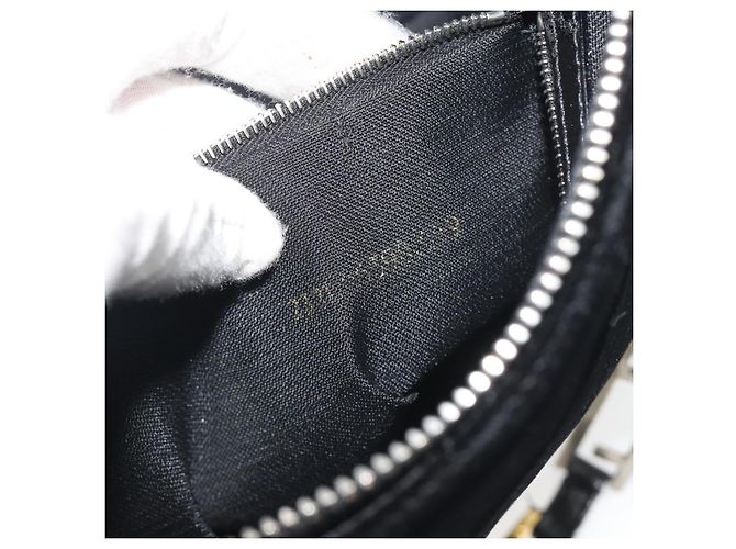 Borsa a tracolla con catena FENDI Velor Black Auth 195236A Nero - vista 12