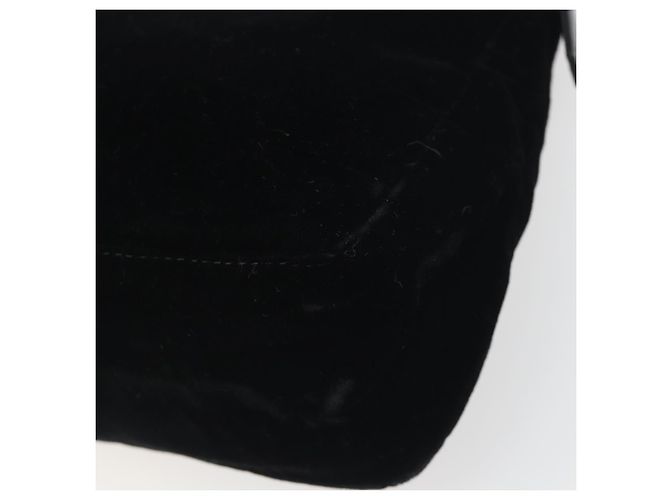Borsa a tracolla con catena FENDI Velor Black Auth 195236A Nero - vista 14