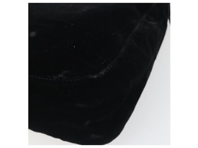 Borsa a tracolla con catena FENDI Velor Black Auth 195236A Nero - vista 16