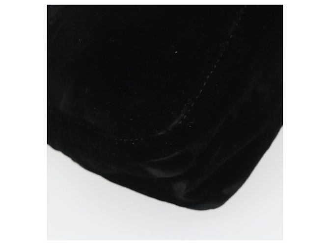 Borsa a tracolla con catena FENDI Velor Black Auth 195236A Nero - vista 17