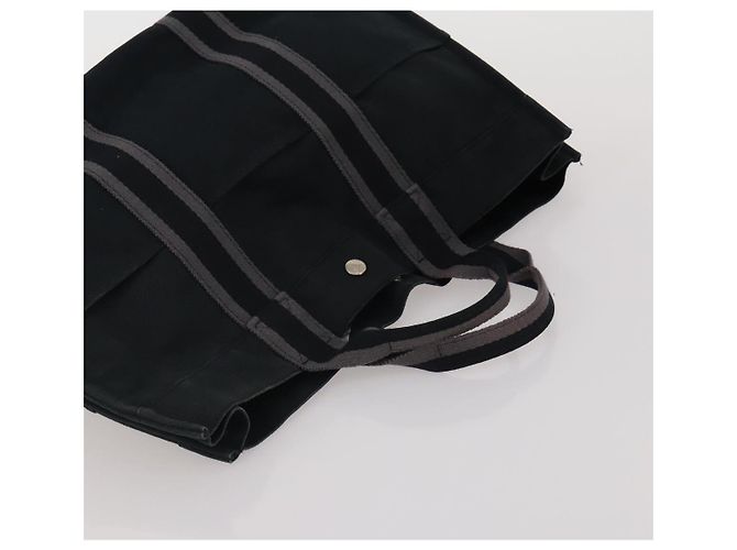 Hermès Borsa HERMES Fourre Tout in cotone Set di 3 Nero Rosso Auth 192553 - vista 12