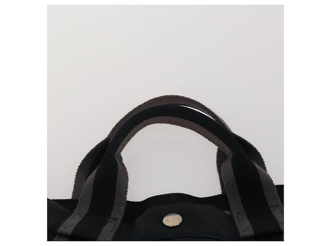 Hermès Borsa HERMES Fourre Tout in cotone Set di 3 Nero Rosso Auth 192553 - vista 13