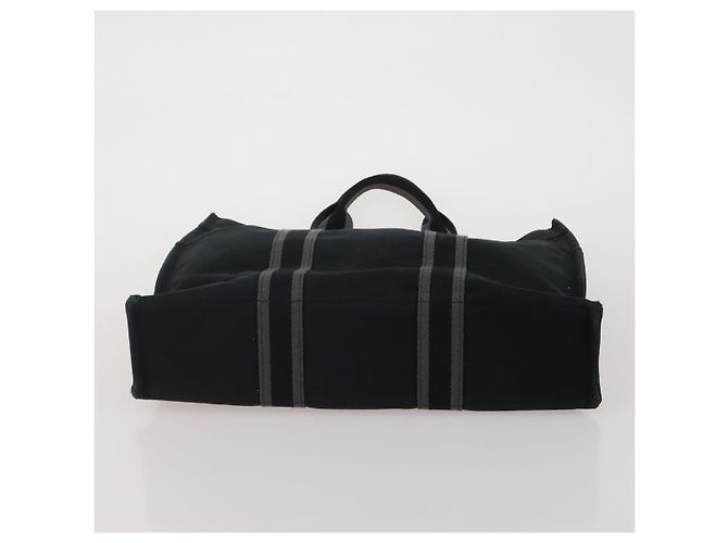 Hermès Borsa HERMES Fourre Tout in cotone Set di 3 Nero Rosso Auth 192553 - vista 14