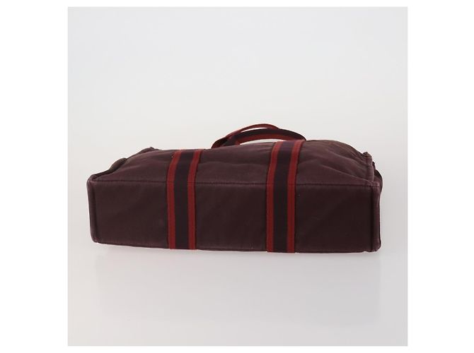 Hermès Borsa HERMES Fourre Tout in cotone Set di 3 Nero Rosso Auth 192553 - vista 7