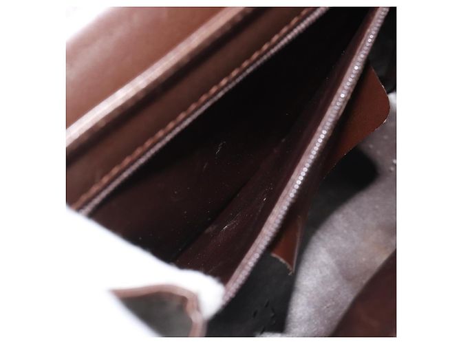Borsa a spalla con catena Salvatore Ferragamo in pelle marrone scuro oro Auth 195566 - vista 11