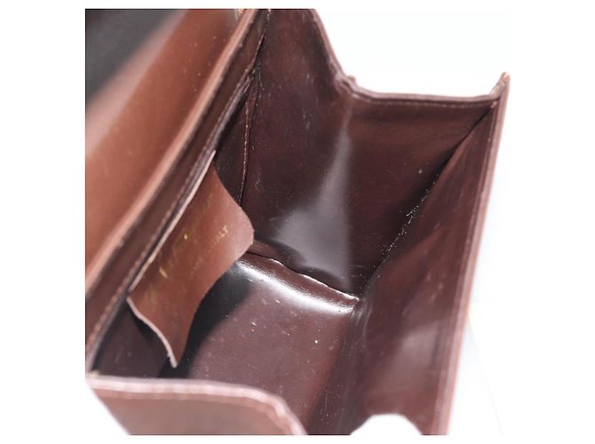 Borsa a spalla con catena Salvatore Ferragamo in pelle marrone scuro oro Auth 195566 - vista 17