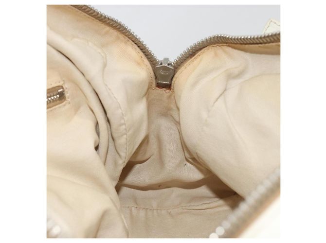 Borsa Boston Miu Miu Canvas Beige Silver Auth 194986 Argento - vista 20