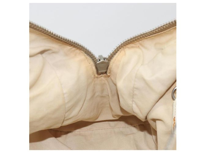 Borsa Boston Miu Miu Canvas Beige Silver Auth 194986 Argento - vista 21