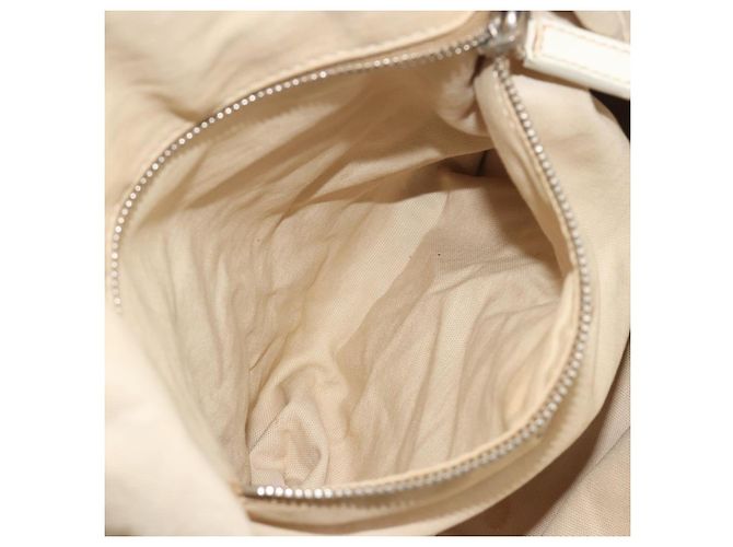 Borsa Boston Miu Miu Canvas Beige Silver Auth 194986 Argento - vista 23