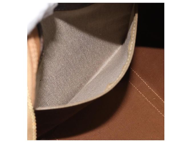 Céline Borsa Boston CELINE Macadam Canvas PVC Pelle Marrone Oro Auth 194340A D'oro - vista 12
