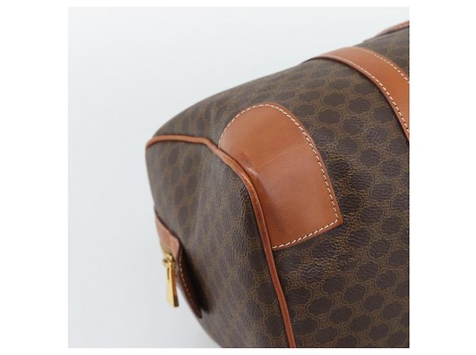 Céline Borsa Boston CELINE Macadam Canvas PVC Pelle Marrone Oro Auth 194340A D'oro - vista 14