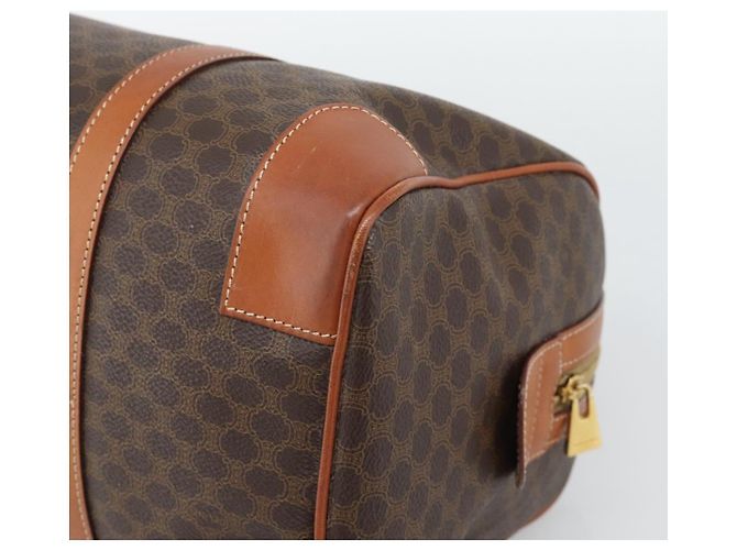 Céline Borsa Boston CELINE Macadam Canvas PVC Pelle Marrone Oro Auth 194340A D'oro - vista 15