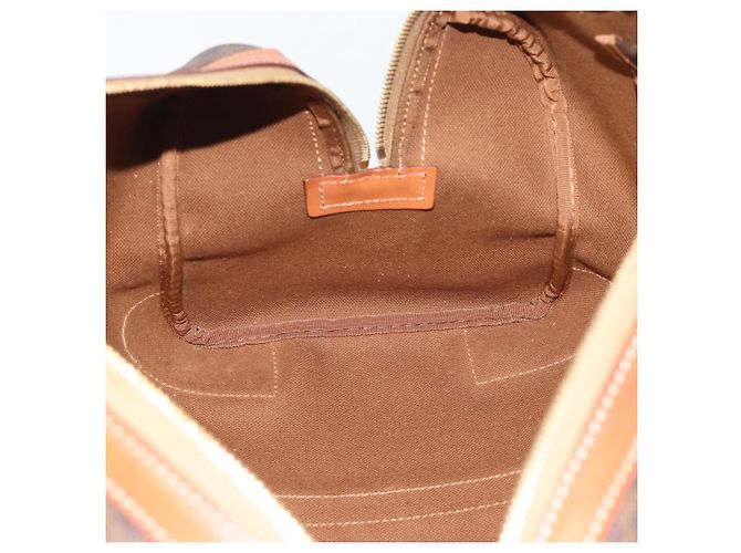 Céline Borsa Boston CELINE Macadam Canvas PVC Pelle Marrone Oro Auth 194340A D'oro - vista 17