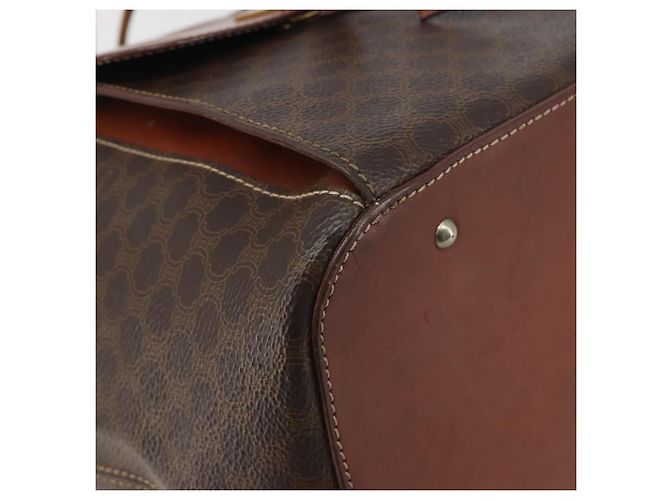 Céline Borsa a Tracolla CELINE Macadam PVC Pelle Marrone Tono Oro Auth 196099 - vista 14