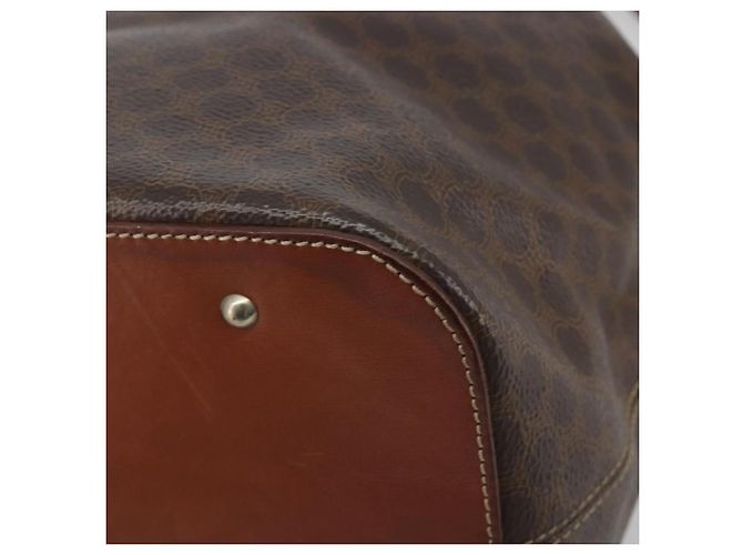 Céline Borsa a Tracolla CELINE Macadam PVC Pelle Marrone Tono Oro Auth 196099 - vista 15