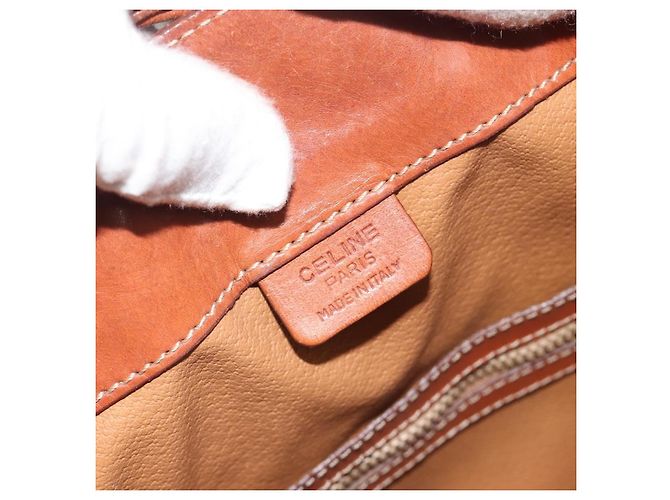 Céline Borsa a Tracolla CELINE Macadam PVC Pelle Marrone Tono Oro Auth 196099 - vista 18