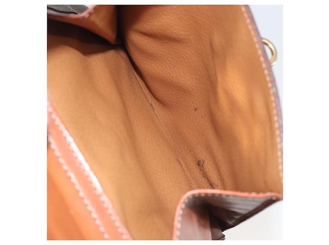 Céline Borsa a Tracolla CELINE Macadam PVC Pelle Marrone Tono Oro Auth 196099 - vista 23