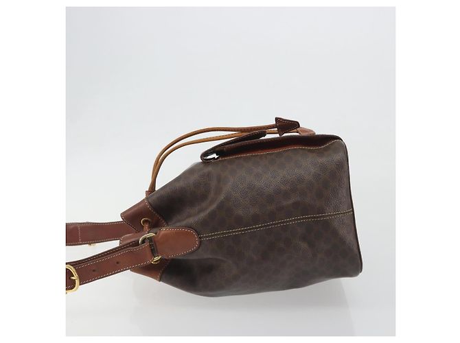 Céline Borsa a Tracolla CELINE Macadam PVC Pelle Marrone Tono Oro Auth 196099 - vista 4