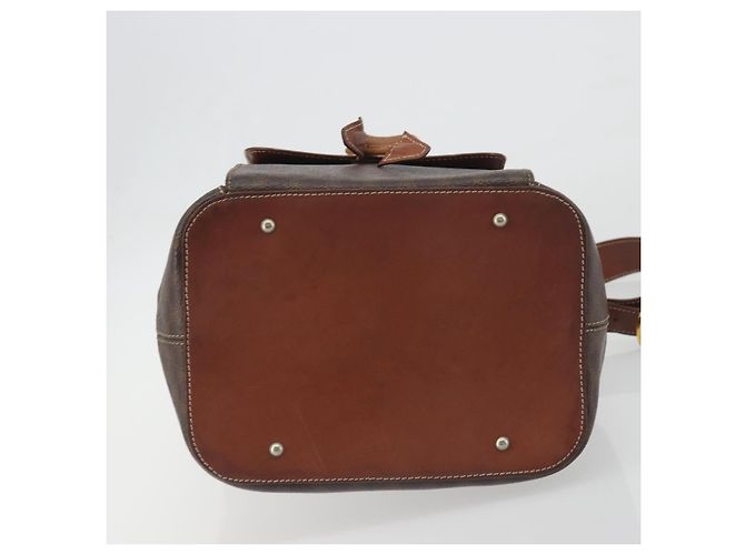 Céline Borsa a Tracolla CELINE Macadam PVC Pelle Marrone Tono Oro Auth 196099 - vista 5