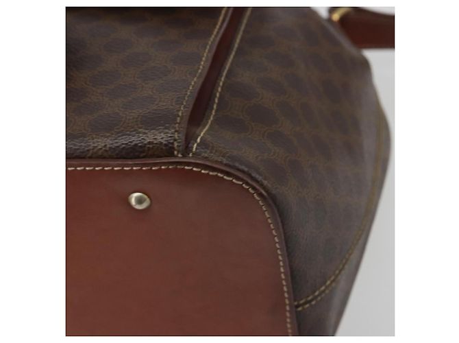 Céline Borsa a Tracolla CELINE Macadam PVC Pelle Marrone Tono Oro Auth 196099 - vista 9