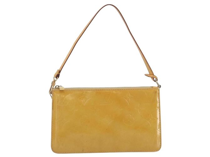 LOUIS VUITTON Monogram Vernis Lexington Pouch Beige M91010 LV Auth 195097 - vista 13