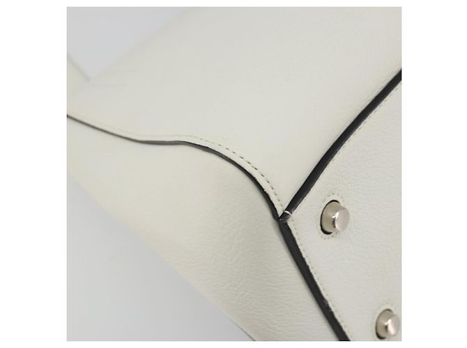 Céline Borsa a mano CELINE Edge Medium in pelle bianca e argento Auth 194359A Bianco - vista 14