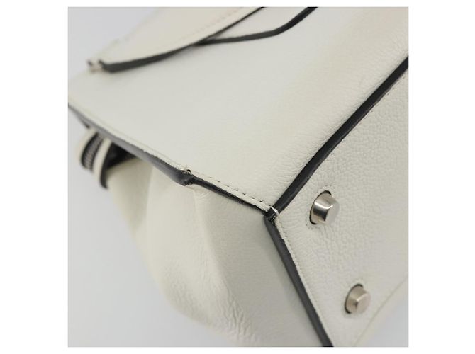 Céline Borsa a mano CELINE Edge Medium in pelle bianca e argento Auth 194359A Bianco - vista 16