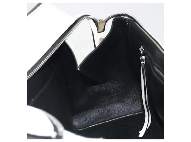 Céline Borsa a mano CELINE Edge Medium in pelle bianca e argento Auth 194359A Bianco - vista 18