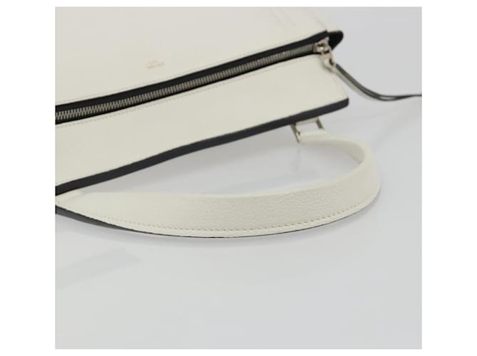 Céline Borsa a mano CELINE Edge Medium in pelle bianca e argento Auth 194359A Bianco - vista 7