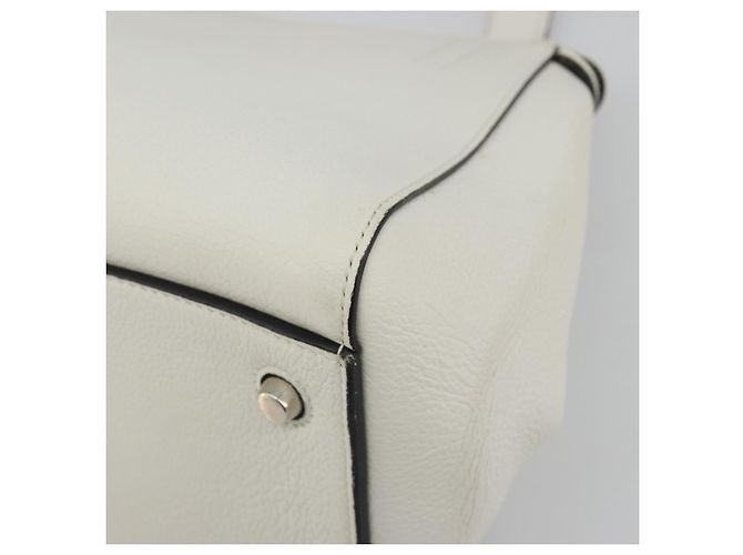 Céline Borsa a mano CELINE Edge Medium in pelle bianca e argento Auth 194359A Bianco - vista 9