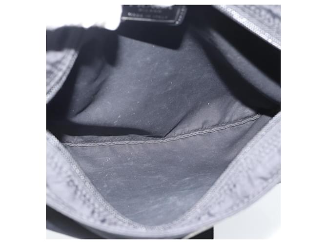 Borsa a tracolla PRADA Nylon Nero Argento Auth 196155A - vista 11