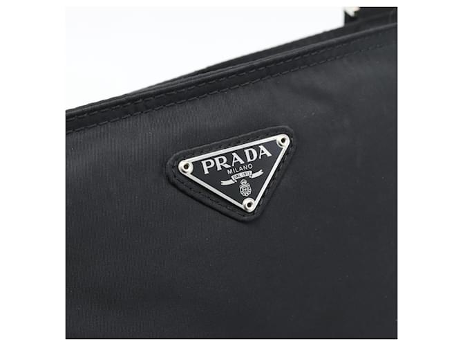 Borsa a tracolla PRADA Nylon Nero Argento Auth 196155A - vista 18