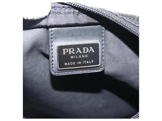 Borsa a tracolla PRADA Nylon Nero Argento Auth 196155A - vista 19
