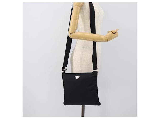 Borsa a tracolla PRADA Nylon Nero Argento Auth 196155A - vista 22