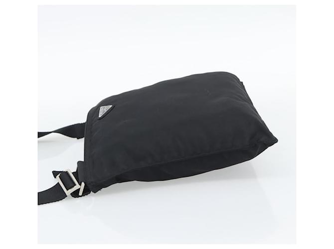 Borsa a tracolla PRADA Nylon Nero Argento Auth 196155A - vista 3