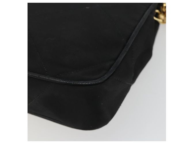 Borsa a tracolla CHANEL Matelasse con catena in raso nero e oro CC Auth 195338A D'oro - vista 17