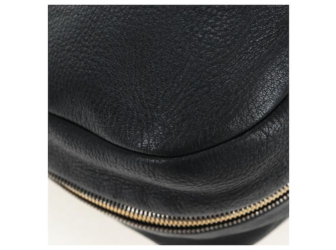 Borsa a Spalla PRADA Vittero Dino Leather Black Gold Auth 194765M Nero D'oro - vista 17