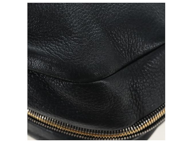 Borsa a Spalla PRADA Vittero Dino Leather Black Gold Auth 194765M Nero D'oro - vista 18