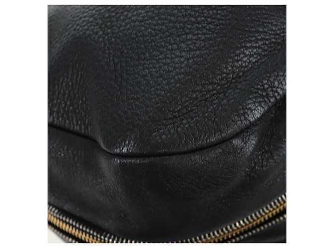 Borsa a Spalla PRADA Vittero Dino Leather Black Gold Auth 194765M Nero D'oro - vista 19