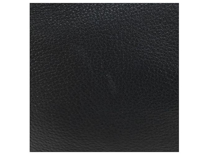 Borsa a Spalla PRADA Vittero Dino Leather Black Gold Auth 194765M Nero D'oro - vista 3