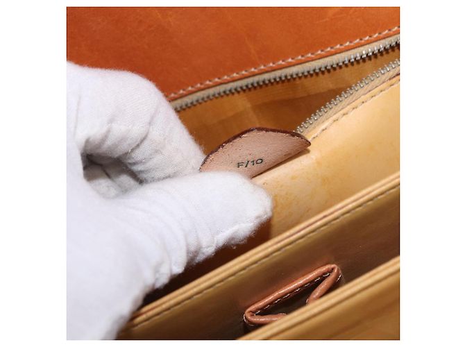 Céline Borsa a tracolla CELINE Macadam Canvas PVC Beige Gold Auth 195634 D'oro - vista 12